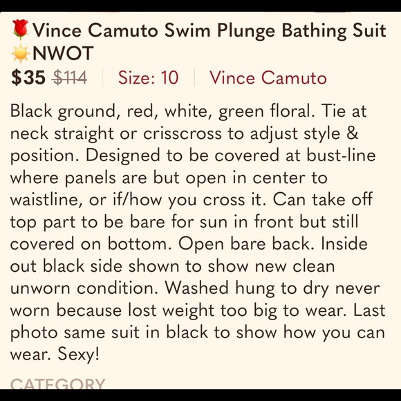 Vince Camuto Multi Color Floral Bathing Suit. - Picture 16 of 16